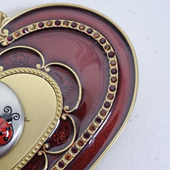 Things Remembered Heart Keepsake Box Gold Velvet Lined Jewelry Valentine Gift - Picture 11 of 12